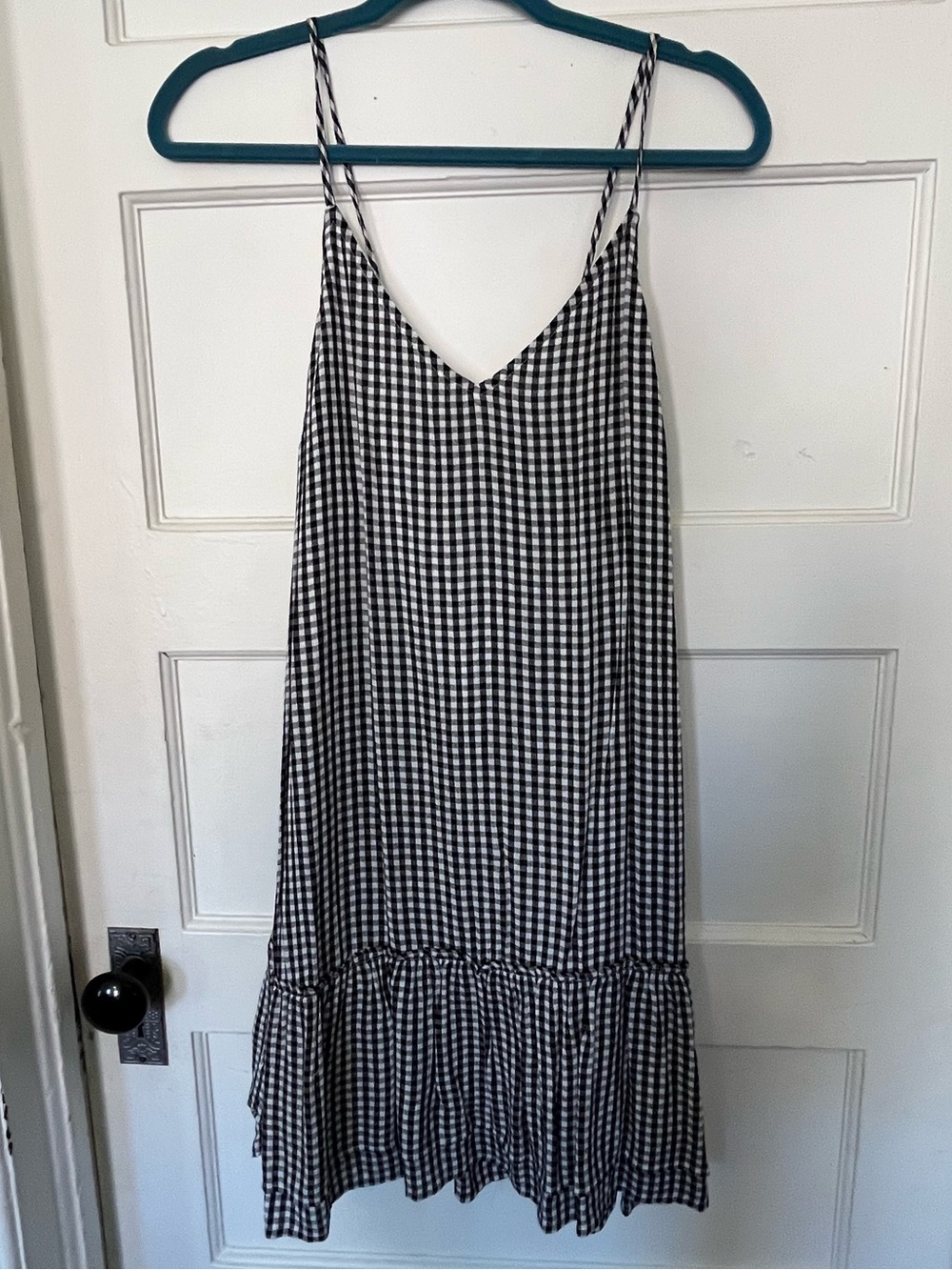 Hollister Black and White Gingham Slip Mini Dress